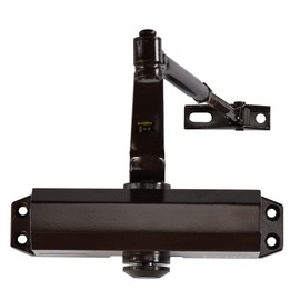 LYNN HARDWARE Light/Medium Duty Residential/Light Commercial Door Closer - DC5003 Surface Mounted, Cast Aluminum Door Closer, Adjustable Closing, Grade 2 & UL 3 Hour Fire Rated - US10B Dark Bronze