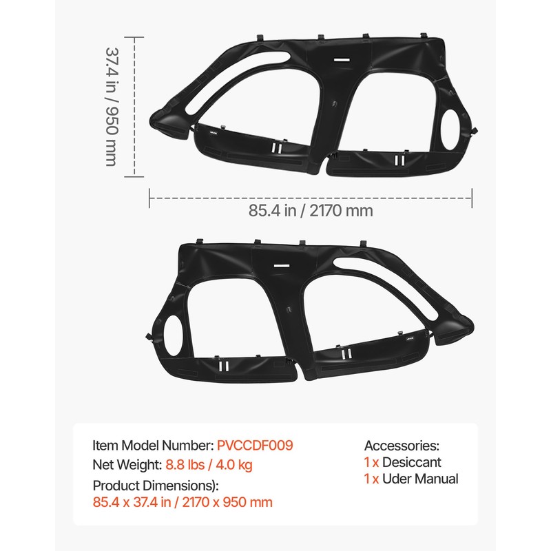 VEVOR Cab Enclosure Upper Doors, Compatible with Polaris RZR XP4