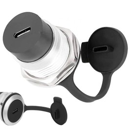 SHANFEILU USB 3.1 Type-C Threaded Fixed Recessed Panel Mount Adapter Coupler USB-C 3.1 Female to Female Connector 10Gbps Silver with Dust Cover