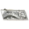 TRQ 2 Piece Headlight Assembly Set Chrome Bezel Driver &