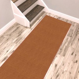 Kapaqua Rust Orange Solid Colored Runner Rug Non Slip Rubber Grip Bottom Pet Friendly Kitchen Hallway Long Carpet Runner 2x9