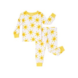 PATPAT Baby Pajama Sets with Bamboo Viscose, Snug fit Cooling Pjs for Girls Boys Kids Toddler, Cool-touch Sleepers Sleepwear, Hello Sunshine, 4T