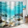 Undersea Shower Curtain Blue Ocean Under Sea Sand Bathroom Curtain