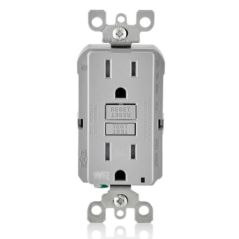 Leviton GFCI Weather-Resistant Outlet, 15 Amp, Self Test, Tamper-Resistant with