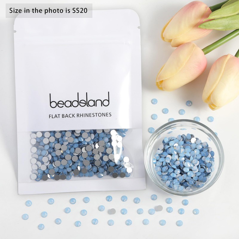 Beadsland 1440pcs Flat Back Crystal Rhinestones Round Gems for Nail