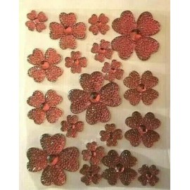 CraftbuddyUS DBG06F- 19 Self Adhesive Primrose Flower Gems FUSHIA Craft DIY