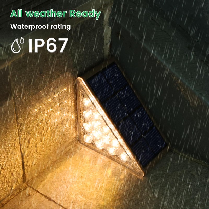 JOFIOS Solar Step Lights for Outside, 12pack Solar Stair Lights