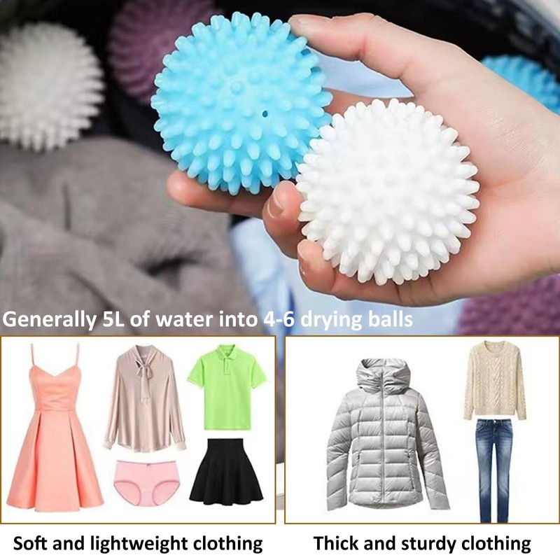 9 Pack Drying Balls for Tumble Dryer, Blue, White and