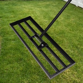 Eagwon 30"x10" Lawn Leveling Rake - High Carbon Steel Yard Leveler with Adjustable Long Handle | Multi-Surface Leveling Tool for Soil, Grass, Golf Course, Garden & Farm Care