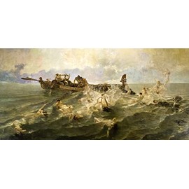 Canvas The Nereids Daughters of the Sea God Nereus 1886 Mythological Painting By Joaquin Sorolla y Bastida 15" x 30" image size art repro on canvas rolled up