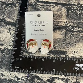 BaubleBar Sugarfix SANTA BABY Baublebar Black Santa Head Christmas Fringe Beard Earrings