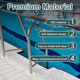 4Pcs Pool Escutcheon Plate, Escutcheon Plate Caps Swimming Pool Ladder Parts for 1.9In Inner Diameter Tube,Pool Ladder Escutcheon Covers for Pool Ladder Ring Spa Handrail Holes Accessories(White)