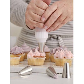 Large Piping Nozzle Coupler, Coupler for Piping Bags, Icing Coupler for 1M 2D 2F 4B 6B 1A 2A 234 Tip, 6 Pcs