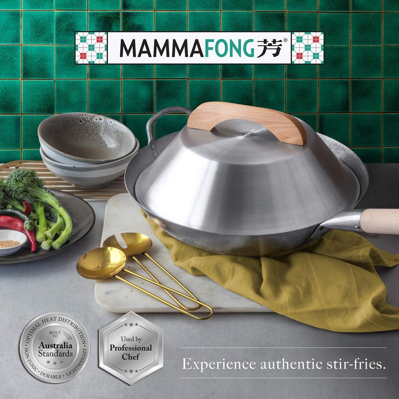 Mammafong Aluminum Wok Dome Cover for 14" Hand Hammered Wok,