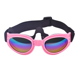Dog Goggles Dog Sunglasses Adjustable Strap for Waterproof Windproof UV Protection Sunglasses for Dog, for Go Out Travel Skiing Swim (Pink)