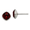 Titanium Polished Faceted Red Crystal Post Earrings 10x10mm Wide Stud