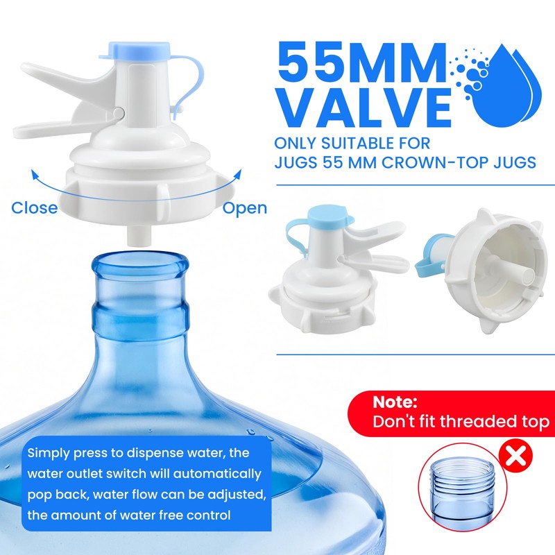 DALQUIS 4 Pack Water Jug Dispenser Valves, Reusable Water Jug