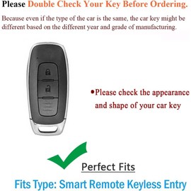 SANRILY Handmade Leather 3 Button Key Fob Cover for Nissan Ariya 8 Gen th New Teana 2022 2023 Pathfinder Kicks X-Trail Rogue Keyless Smart Key Case with Keychain Blue-A Type