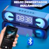 EGTMA Reloj Despertador Con Alarma Radio Bocina Con Luz Bluetooth