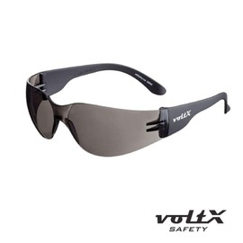 3 x voltX ‘GRAFTER’ Lightweight Industrial Safety Glasses, UKCA & CE EN166f Certified/Cycling Safety Glasses (Smoke Lens)