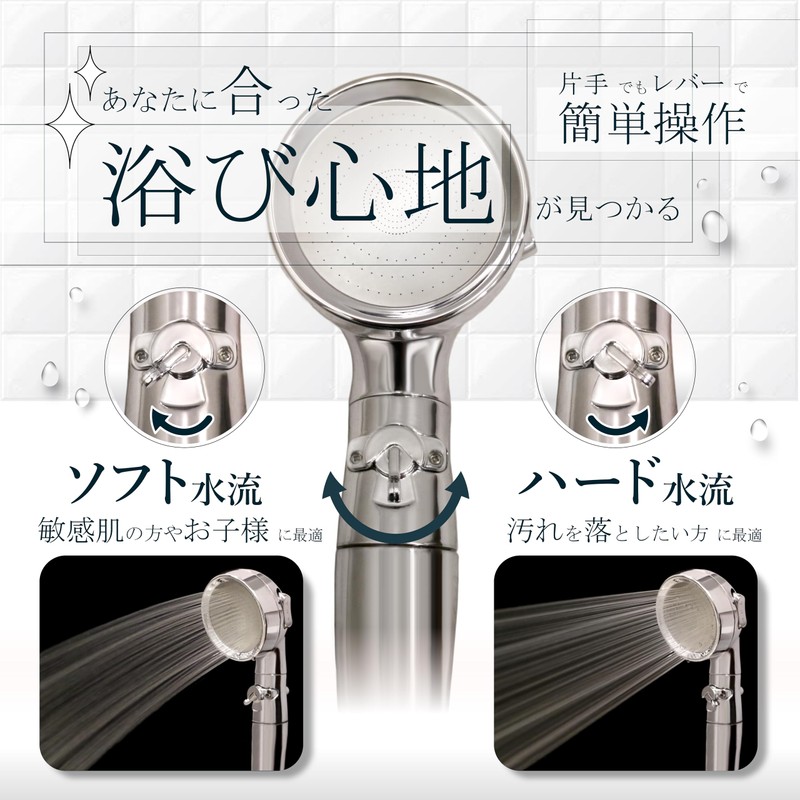 Onness Shower Head, Chlorine Removal, Water Purification, Water Stop Button,