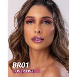 MAKI YIKA 3Pc Metallic Lipstick Long Lasting Pink Brown Nude Glitter Lipsticks High Shine Lipstick No Smudge No Transfer Liquid Lip Gloss (Pink/Nude/Brown)