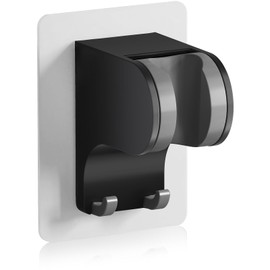 JONKEAN JONKEAN Duschkopfhalterung ohne Bohren, 3M Kleber Handbrause Halterung, 45?? Verstellbare Duschbrause Halterung, Duschhalterung, Dusche Brausehalter mit 2 Haken (2.Schwarz, 1 St1ck)