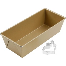 Dr. Oetker Loaf Tin with Bunny Cookie Cutter Golden Easter - 25cm Sheet Steel with Non-Stick Properties Ideal for Easter Cakes