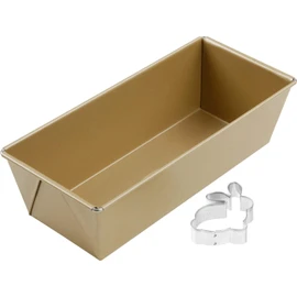 Dr. Oetker Loaf Tin with Bunny Cookie Cutter Golden Easter - 25cm Sheet Steel with Non-Stick Properties Ideal for Easter Cakes