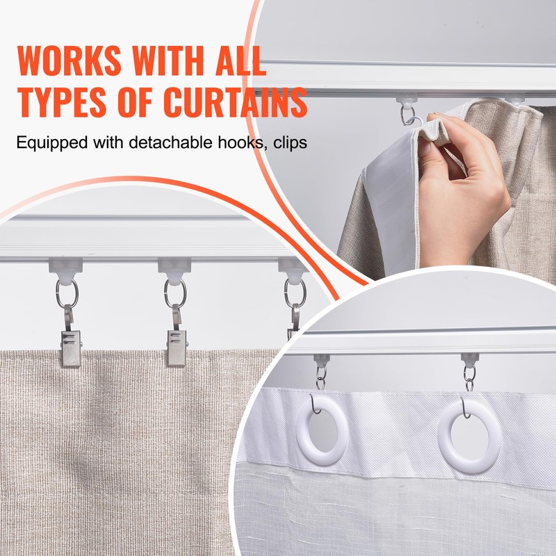 VEVOR Ceiling Curtain Track Set, 11.8 FT/3.6 Meter, Sliding Ceiling