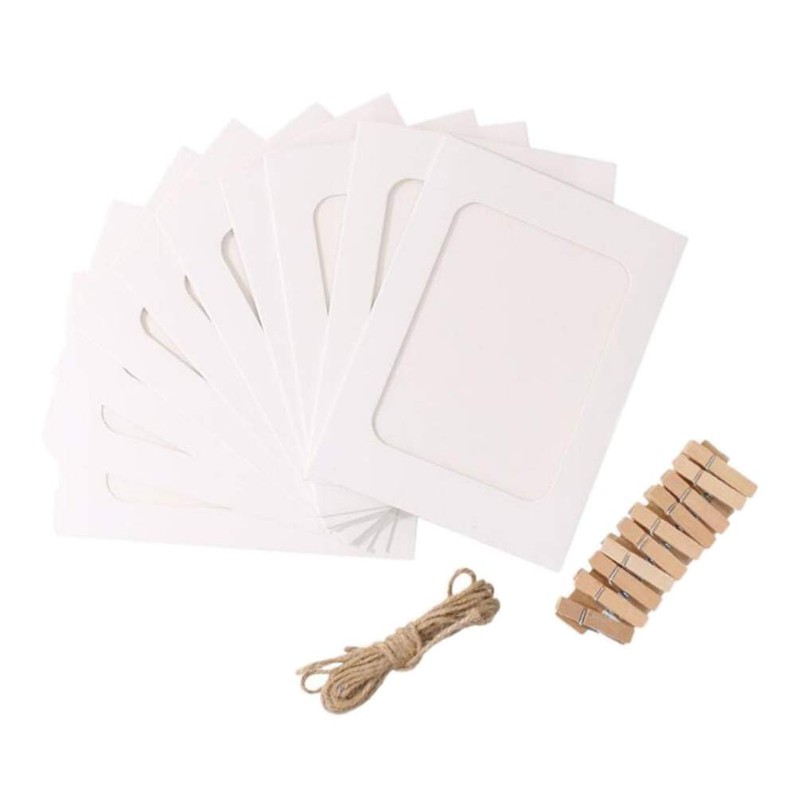DOITOOL 10-Piece Photo Frame Paper DIY Photo Frame Hanging Set