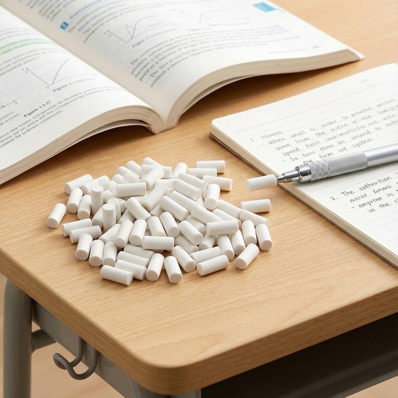 Lekgavd 50 Pcs Mechanical Pencil Eraser Refills, White Refill Erasers