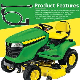 BSDLIET Spark Plug Wire Set Replacement (25CM+55CM) Compatible for John Deere Garden Tractors 316, 318, 420, Copper & Rubber, Black Update