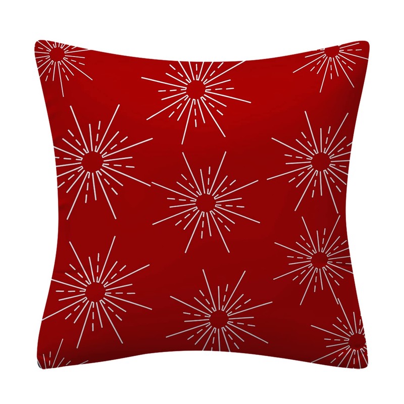 Set of 4 Luxton Red Cushion Covers Home Decor Square