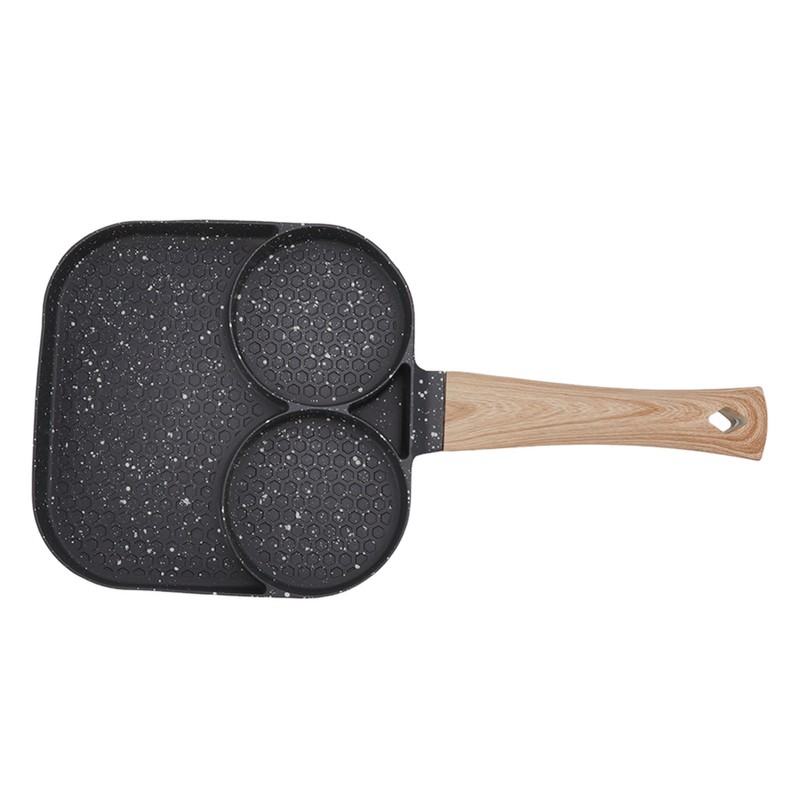 3 in 1 Breakfast Pan Prevents Stick Heat Resistant Divided