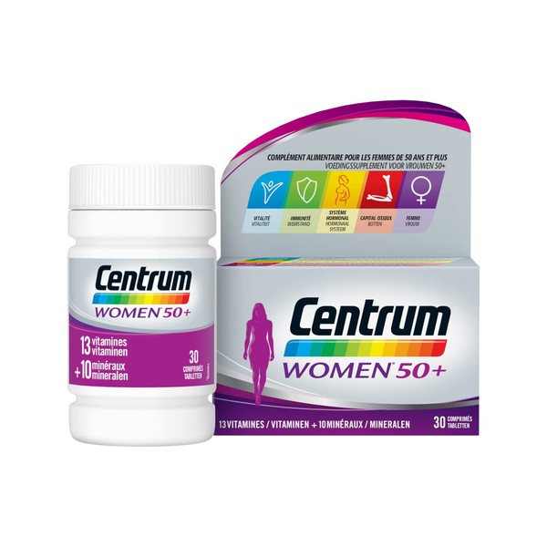 Centrum Women 50+ Multi Vitamins and Minerals, Dietary Supplement, for Women 50+ Years, 30 Tablets