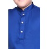 Boys Plain Soft Blended Cotton Ink Blue Kurta With Trouser