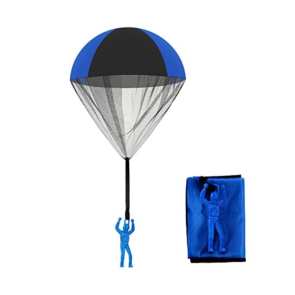 SKYLETY Parachute Toy Soldiers Hand Throwing Army Men Toys Parachute Hand Throw Toy Outdoor Flying Toys for Boys and Girls (Blue Black)