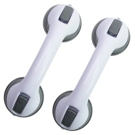 Gotpgoda Shower Grab Bar 2 Pack, Strong Suction Shower Handle for Shower and Bathtub, Heavy Duty Shower Handrails for Seniors, Maximum Weight up to 240 lbs, Easy Installation Removable No Drilling