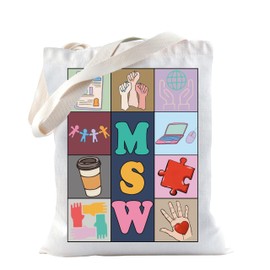 TSOTMO MSW Gift Masters Social Worker Tote Bag for Worker New MSW Graduation Gift Social Work Month