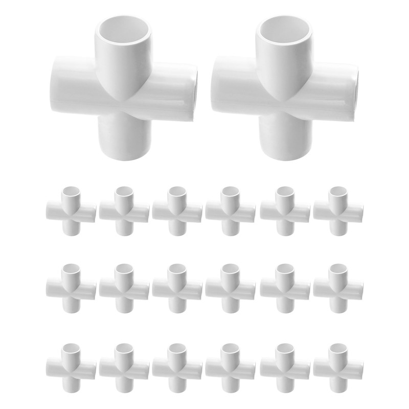 QWORK 4 Way 3/4" Cross PVC Fitting, 20 Pack PVC