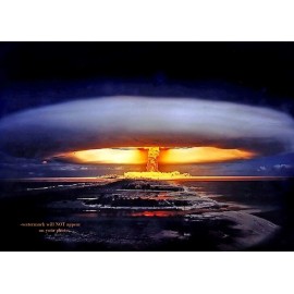 Nuclear Bomb Blast PHOTO 1st French H Bomb Nuclear Bomb Mushroom Cloud 5x7 Pic