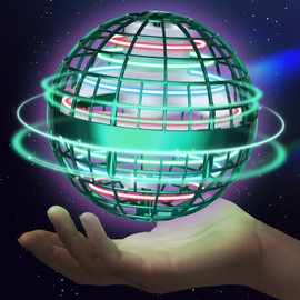 Sosuy 2025 Flying Orb Ball for Kids, Magical Hover Galaxy Cosmic Boomerang Space Floating Mini Hand Rotating Drone Stocking Stuffer Xmas Toys for Boys Girls Teen Age 6 7 8 9 10+ Green