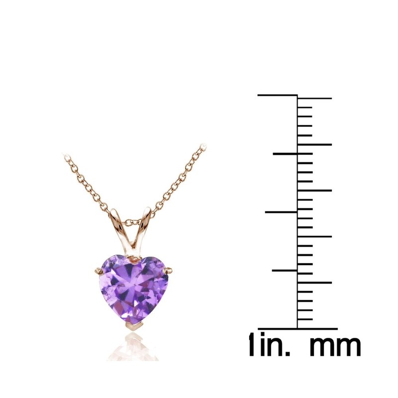 Plata de Ley Chapados en oro rosa imitación Gemstone 7