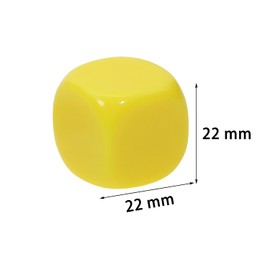 Shapenty 22mm Six Sided Blank Round Edged Acrylic Dice Cubes for Family Game DIY Number Letter Word Color Stickers Story Custom Dice Making Counting Party Favor, 10PCS (Yellow)