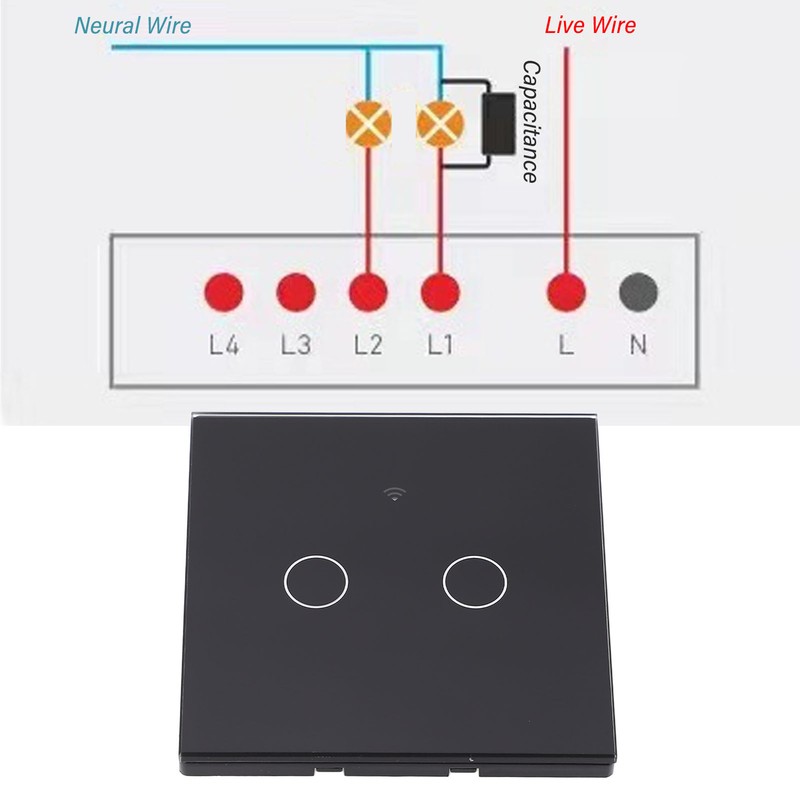 Remote Control Switch 2 Way WiFi AC 80‑260V 10A Touch