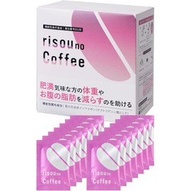 Fanfare Risou Coffee Trial (Diet Support Coffee / 14 packets) Functional Food (Kudzu Flower Isoflavones / Charcoal / MCT Oil) Delicious Sugar-Free Instant Individually Wrapped Ideal Coffee (14 packets)