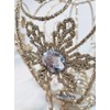 Crown Shaped Christmas Tree Topper, 30x20cm Champagne Gold Metal filigree,