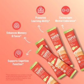 Nello SuperFocus Mojito with Caffeine– Nootropic Focus Drink Mix, 20 On-The-Go Packets, Alpha GPC, Lion’s Mane, Rhodiola, Sugar-Free