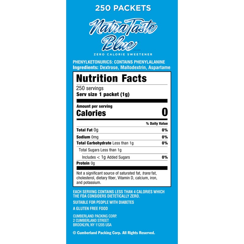 NatraTaste Blue Zero Calorie Sweetener, Bulk Sugar Substitute for Coffee,